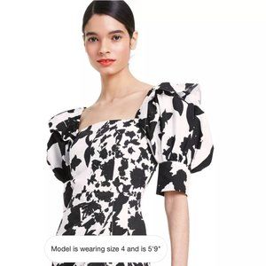 Floral Puff Sleeve Faux Wrap Dress - Christopher